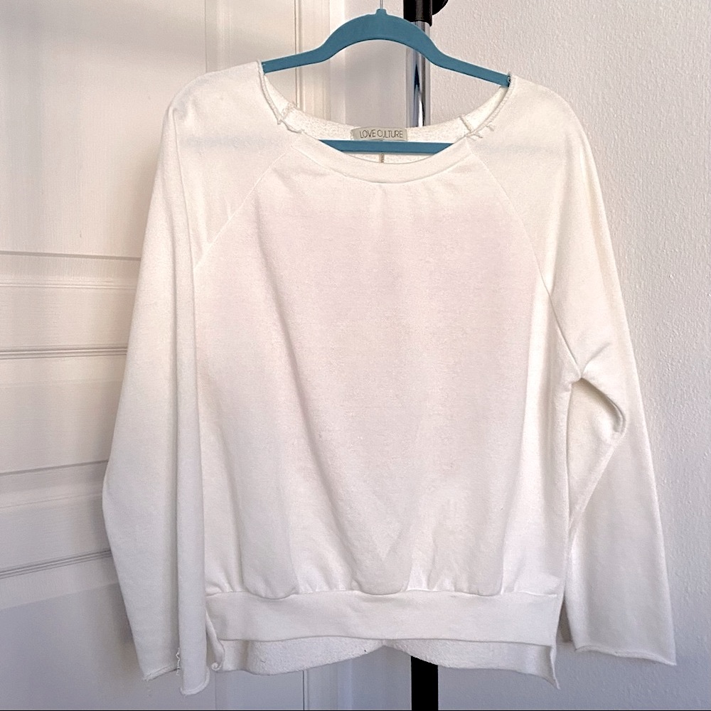 Red Lace Heart Back Scoop Neck Sweater